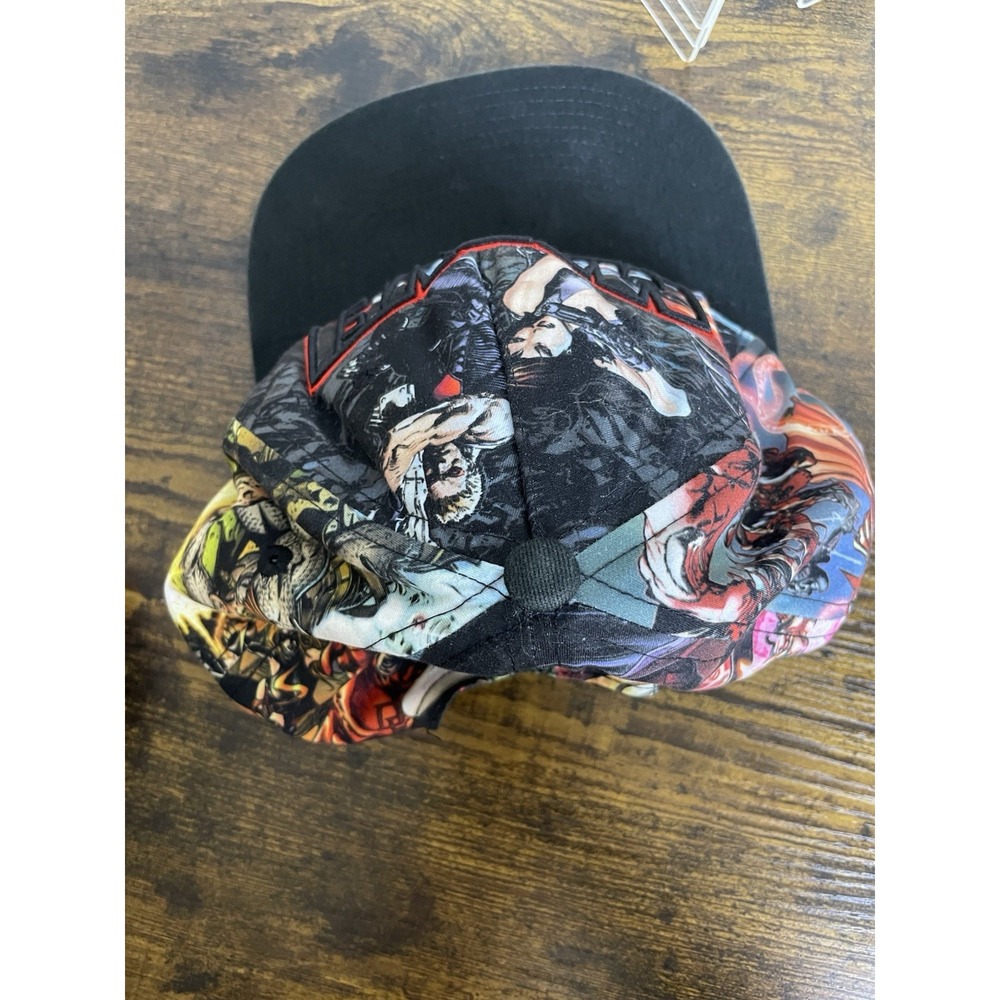 Marvel Comics Snapback Hat Adult All Over Print Embroidered Logo Flat Brim Cap - Picture 5 of 9
